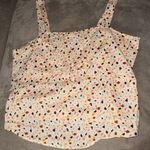 Madewell  tank top blouse speckled size 14 cotton twist tie front detail v neck Photo 1