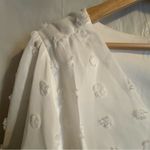 Lulus Always On Repeat White Clip Dot Long Sleeve Mini Dress Sz Medium Chiffon Photo 7