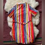 60s vintage 70s vintage pearl snap button shift dress striped 70s dress Size M Photo 5