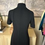 Akris Punto  Ribbed Short Sleeve Dress Black Turtleneck Size 6 Photo 3
