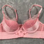 Honey Birdette Belinda Bra 34B Pink Push Up Demi Cup Lace Shimmer Boudoir Size undefined Photo 0