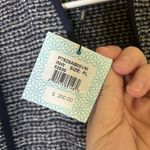 Ming Wang  Heritage Fit Cardigan Size PL Navy Blue & White Sweater Coastal NWT Photo 5