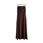 Show Me Your Mumu  Taylor Tube Maxi Dress in Chocolate Luxe Satin XL Photo 2