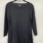 Betabrand  30 Day Mini Dress Black Stretchy Jersey Knit Boatneck Womens Medium Photo 4