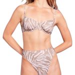 Wild Fable Animal Print Ribbed Underwire Bralette Bikini Top and High Cut Bikini Photo 0