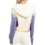 Wildfox Cropped Partial Zip Hadley Hoodie Tie Dye in Edelweiss Wash Photo 8