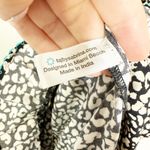 Taj By Sabrina Womens Mini Dress Off The Shoulder Animal Print Black White Small Photo 5