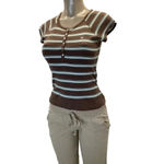 Hang Ten  thick band pants and striped top Preowned Photo 1