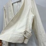 Chico's $109 Chico’s NEW Linen Jacket Solid Cropped Long Sleeve Size 2 blazer Photo 9