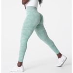 NVGTN Sage Green Camo Seamless Leggings Small Photo 1