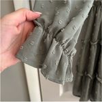 Altar'd State Altar’d State Green Swiss Dot long sleeve mini dress Photo 2