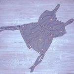 Bebop  black & white gingham floral embroidered bow romper jumper short outfit lg Photo 0