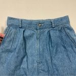 Vintage Willowbend 100% Cotton Denim Skirt High Waist Pleated Knee Length Size 8 Blue Photo 2