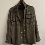 Elan Olive Studded oversized Jacket Sz M Photo 0