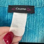 Cocomo Teal Blue Tie Dye Abstract Print Button Up Shirt Women's Size L Popoverr Size L Photo 2