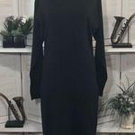Vintage Y2K 90s Wool Blend Gray Long Sleeve Sweater Midi Dress Size M L Black Size M Photo 5