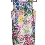 Molly Moorkamp Floral Sleeveless Shift Dress Sz. 12 White/Multicolor NWOT Pink Photo 0