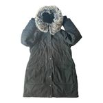 BCBGeneration Black parker hooded coat with removeable fur size Large Photo 2