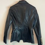 None Faux Leather double breasted fitted blazer jacket, size XS/S, NWOT Photo 5