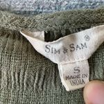 Sim & Sam Green Ruched Fabric Long Sleeve Boho Top Small Photo 4