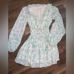 House of Harlow revolve Ajay Blue casual Long Sleeve Dress $160 boho fall Green Size XS Photo 2
