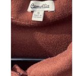 Vintage Camellia Button Brown Cardigan Sz Small Linen Button Western Sweater Orange Photo 11