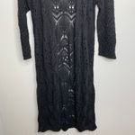 The Kooples Long Crochet Black Cardigan Open Front Sweater Womens XS Photo 1