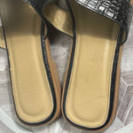 Lemonade Black Croc Embossed Slide Sandals Womens Size 9 Flat Summer Shoes Photo 2