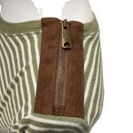 Lauren Ralph Lauren Green Cream Stripe Long Sleeve Tee Size M Faux Suede Patches Size M Photo 2