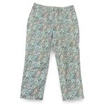 Talbots Tablots Ankle Pants Size 10 Light Blue Paisley Print Pockets Photo 1