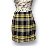 New Grey Lab Black Yellow Plaid Tweed Mini Skirt Preppy Academia Fall Winter S Photo 5
