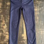 Alo Yoga  Women's S Airbrush Faux Leather Look Highline Leggings Navy Blue Glossy Photo 0