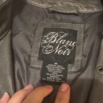 Black Rivet  Women's Dark Gray Leather Jacket with Gold Accents Photo 1