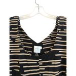 HD in Paris HD Paris Long Sleeve Skater Dress Size Large Black Tan Geometric Stripe Jersey‎ Photo 4
