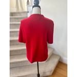 Pendleton Vintage  Merino Wool Textured Red Mock Neck Short Sleeve Sweater Photo 1