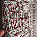 Vintage Stoner Square Geometric Knit Dress Red Gray White Tribal Mod Midi 70s Photo 9