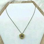 Heart Paw Print Pendant Necklace in yellow Gold Photo 3