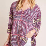 Anthropologie  Maeve Lilyana 100% Silk Tiered Tunic Blouse Top in Size Small Photo 0