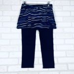 Athleta  Skortee Skirt Capri Leggings Blue‎ Stripe Activewear Womens Size Small Photo 11