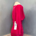 BCBGMAXAZRIA Brand New with Tags Hot Pink BCBG MaxAzria Long Sleeve Ruched Bodycon Dress Photo 1