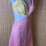 Peppermayo Marseille Colorblock Contrast Bust Ring Detail Pink & Yellow Mini Dress NWT Photo 2