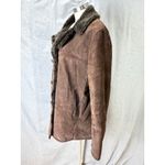 Camera Collection Brown Leather Coat Faux Fur Lined XL Photo 1