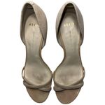 Aerin Women’s 8.5 Metallic Gild Sparkly Cream Canvas Varan Strappy D’Orsay Heels Gold Photo 2