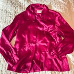 Susan Bristol Red Satin Button Down Blouse Size 8 Photo 0