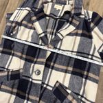 MELLODAY  wool blend blue plaid pea coat Photo 4