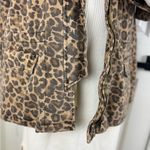 Free People  Womens Brown Leopard Denim Oversized Seize The Day Utility Jacket M Photo 7