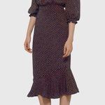 NEW SALONI Grace Ruffled Midi Dress in Saffron Polka Photo 2