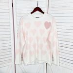 Vince Camuto  One and Only Hearts Pearl Embellished Sweater Ivory Pink‎ Medium Photo 6
