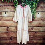 STAUD $345  Demi Dress Womens Large White Poplin Rainbow Tiered Maxi Lined Cotton Photo 1