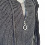 Medium Grunge Emo zip up cable knit top Black Photo 2